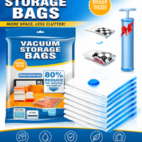 DALUCI Vacuum Storage Bags for Clothes, Travel & Bedding with Hand Pump | Airtight Reusable Compression Space Saver Bags | Waterproof Storage Organizer Pack of 5