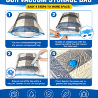 DALUCI Vacuum Storage Bags for Clothes, Travel & Bedding with Hand Pump | Airtight Reusable Compression Space Saver Bags | Waterproof Storage Organizer Pack of 5