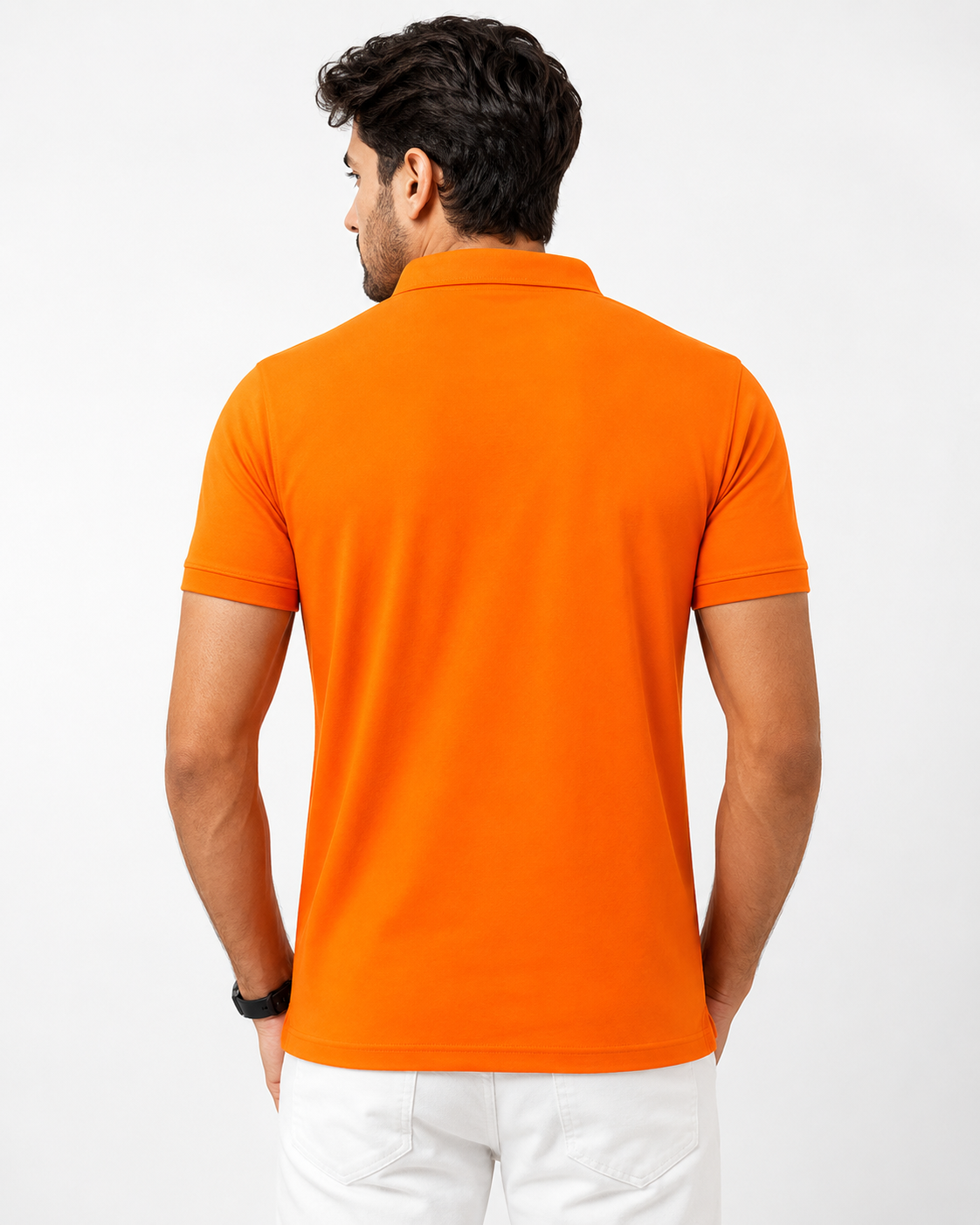 Collar Polo T-Shirt | Unisex Polycotton Lycra T-Shirt | Jai Shri Ram Printed Orange T-Shirt | Regular Fit Half Sleeve