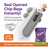 Mini Bag Sealer Machine — USB-C Rechargeable Heat Sealer & Cutter | Keep Food Fresh Longer, Anywhere